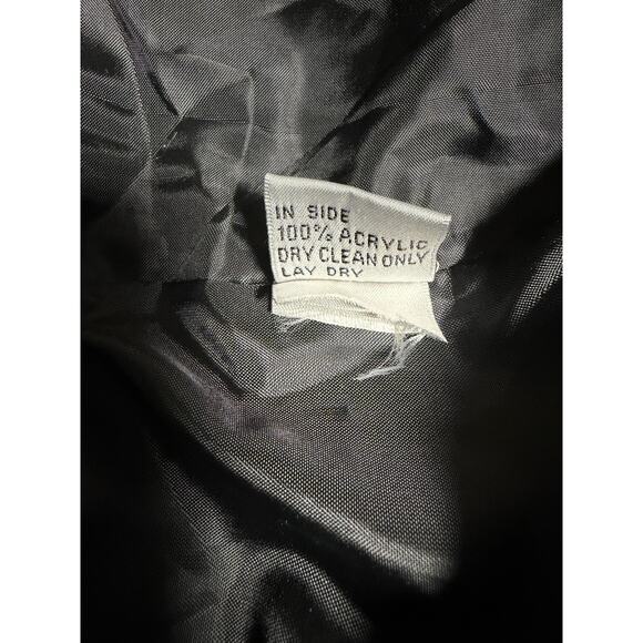 Modefia Coat Womens Medium Large Black Angora Blend Faux Fur Trim Long Duster - Picture 9 of 13